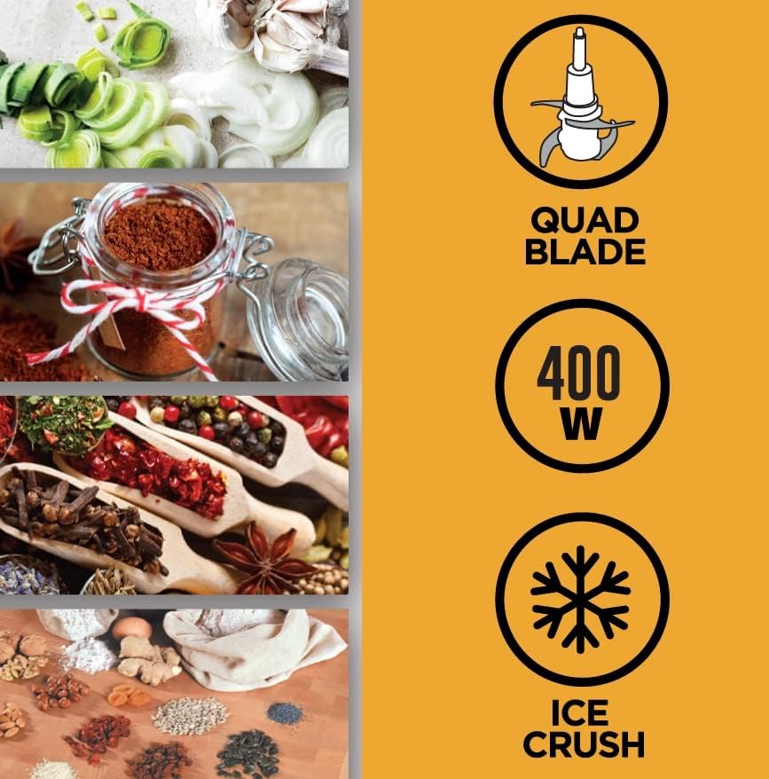 Kenwood CHP40 Mini Hachoir Électrique – 400W 2 Vitesses - Bol 0.8L