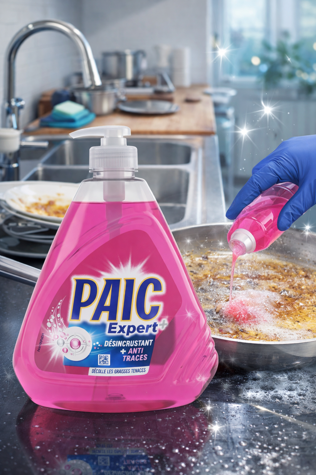 PAIC Expert+ Liquide Vaisselle – Dégraissant Puissant & Anti-Traces