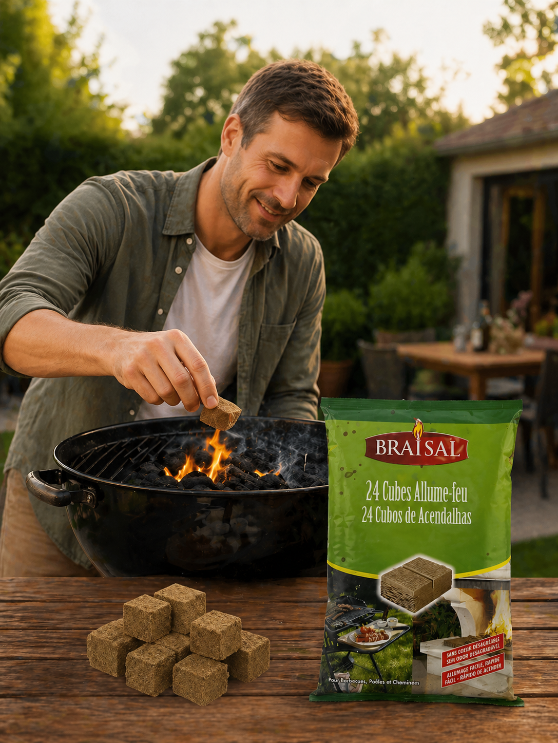 Cubes Allume-vite Naturels BRAISAL – Allume feu (24 pcs)