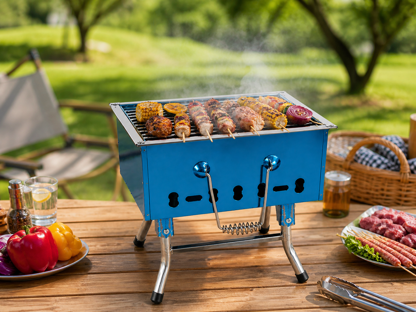 Barbecue inox mh Portable Compact 40x30 cm شواية