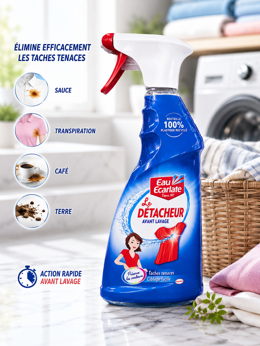 Eau Écarlate Le Détachant Avant Lavage Spray