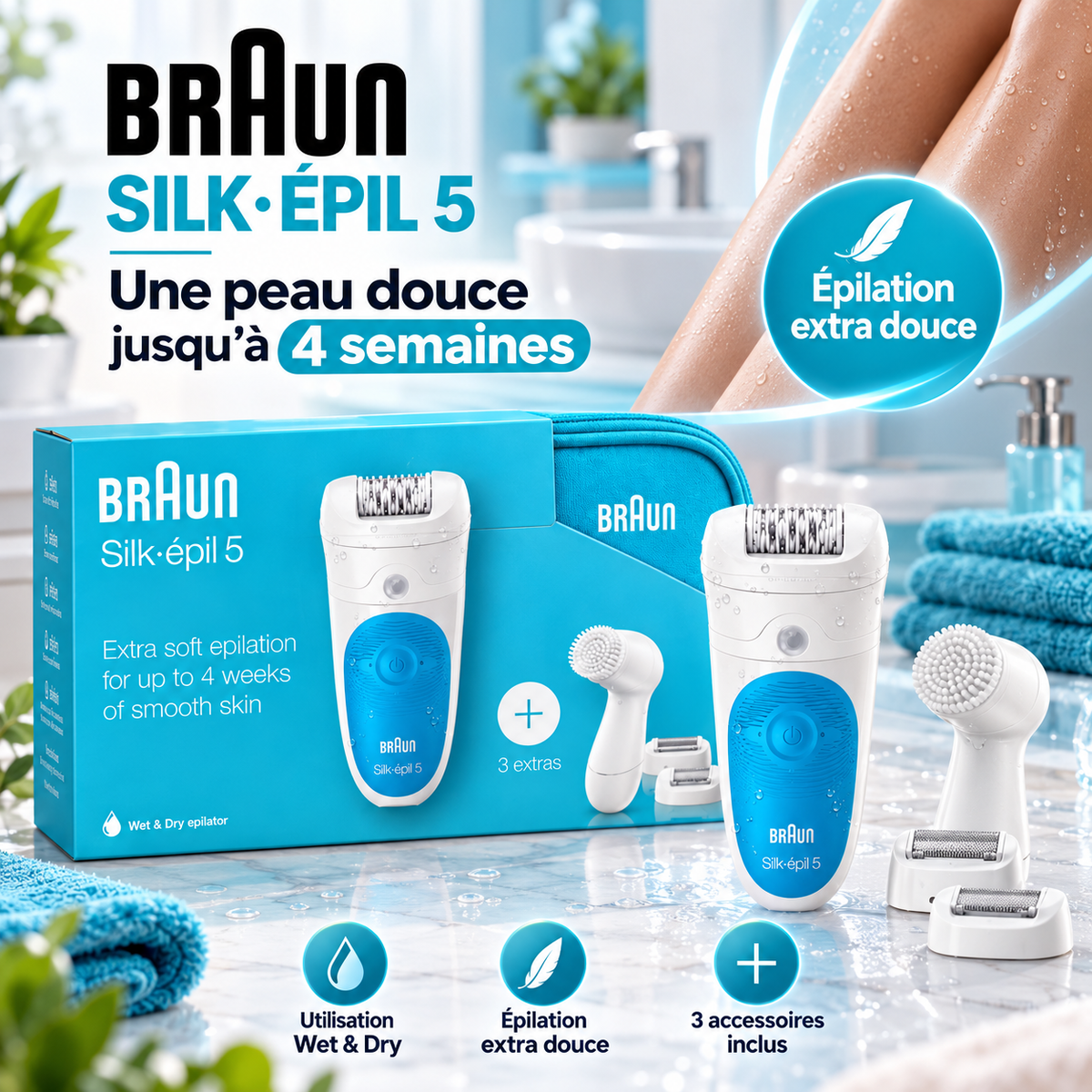 Braun Silk-épil 5 – Épilateur électrique Wet & Dry