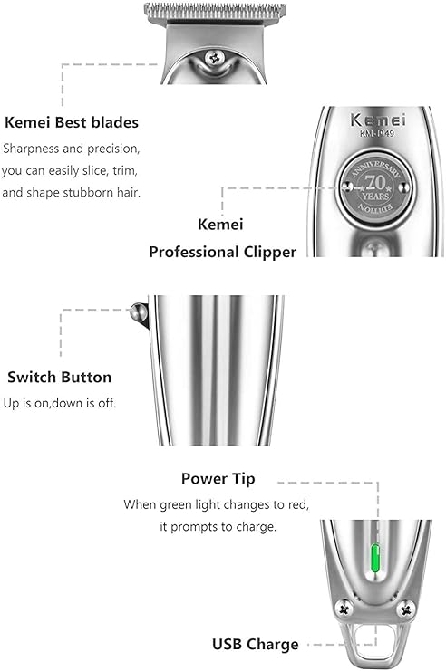 Kemei Original KM-1949 Tondeuse cheveux et barbe professionnelle