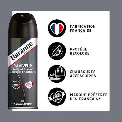 Baranne Aérosol Raviveur Daim Noir
