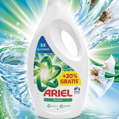 Ariel Original – Lessive liquide 24+6 lavages (+20% gratuit)