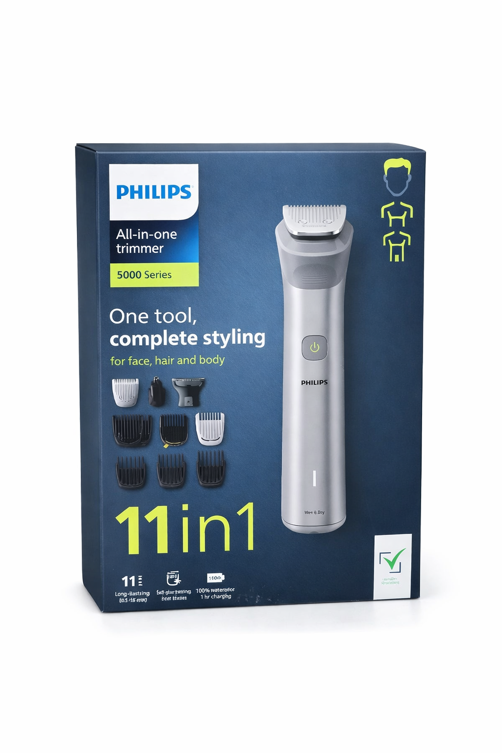 Tondeuse Philips All-in-One 5000 Series – 11 en 1 – Tondeuse Multi-Usage Visage, Cheveux et Corps