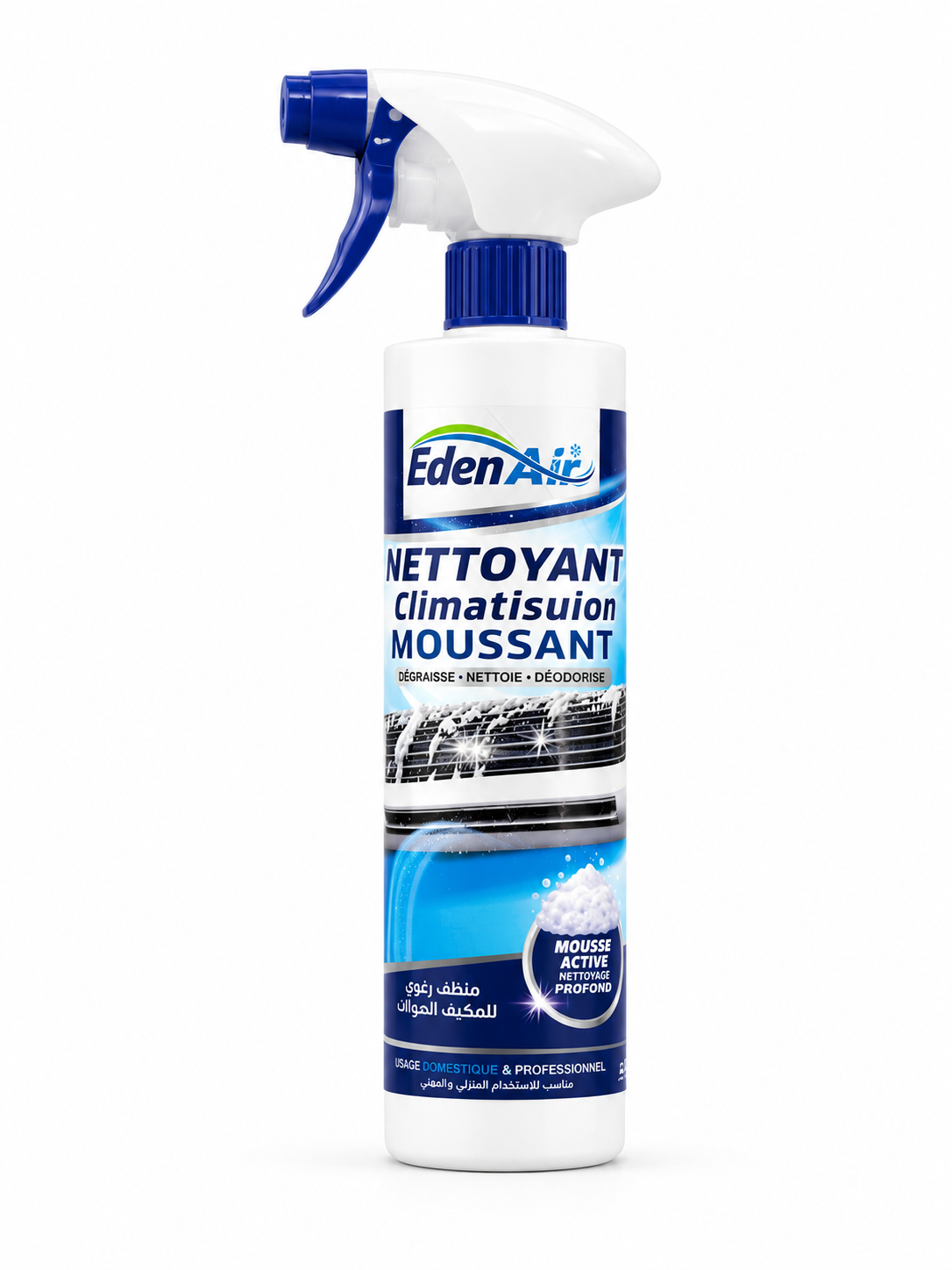Eden Air – Dégraisse Nettoyant Moussant pour Climatiseur, Nettoie & Désodorise