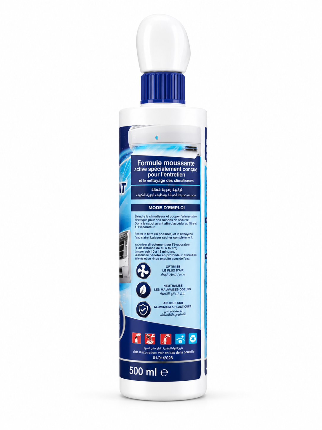 Eden Air – Dégraisse Nettoyant Moussant pour Climatiseur, Nettoie & Désodorise