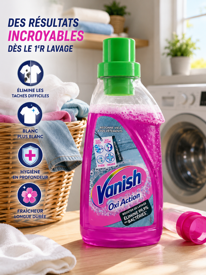 Vanish Oxi Action Liquide Détachant & Booster de Lavage 750ML