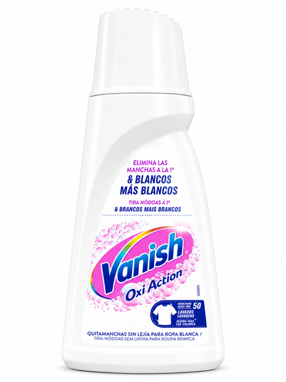 Vanish Oxi Action Blanc – Détachant Liquide pour Linge Blanc 50 Lavages