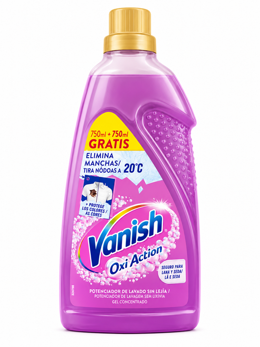 Vanish Oxi Action Couleurs Gel Concentré – Détachant & Booster de Lavage 1500ML