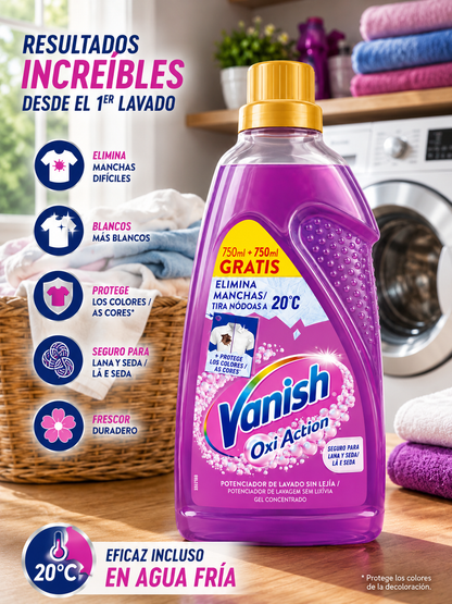 Vanish Oxi Action Couleurs Gel Concentré – Détachant & Booster de Lavage 1500ML