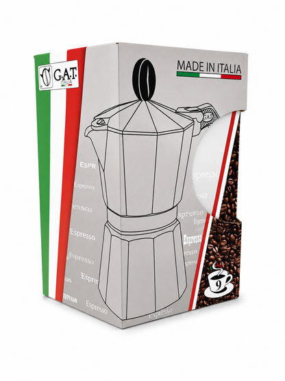 GAT Moka Express Cafetière en Aluminium Italienne
