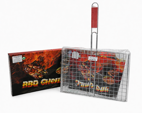 Grille BBQ Double en Acier Inoxydable avec Poignée PM