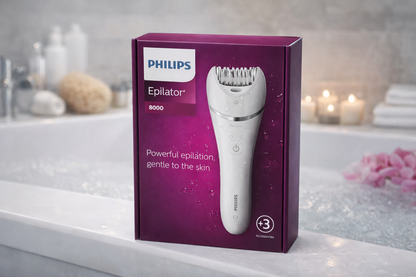 Épilateur Philips Series 8000 Wet & Dry – Épilation Douce et Puissante – +3 Accessoires