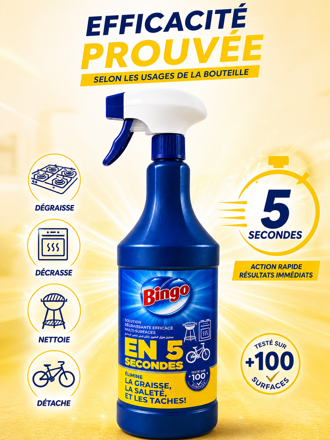 Bingo Spray Dégraissant Ultra Rapide – Résultats en 5 Secondes