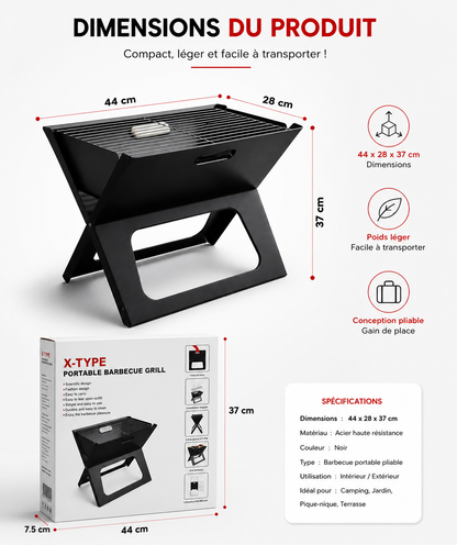 Barbecue Portable Pliable X-Type شواية محمولة قابلة للطي