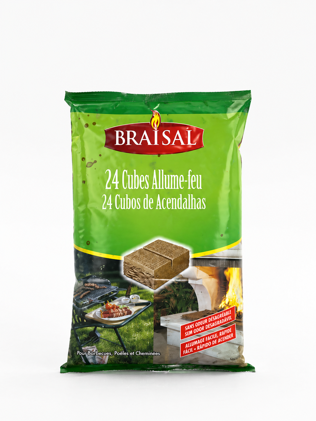 Cubes Allume-vite Naturels BRAISAL – Allume feu (24 pcs)
