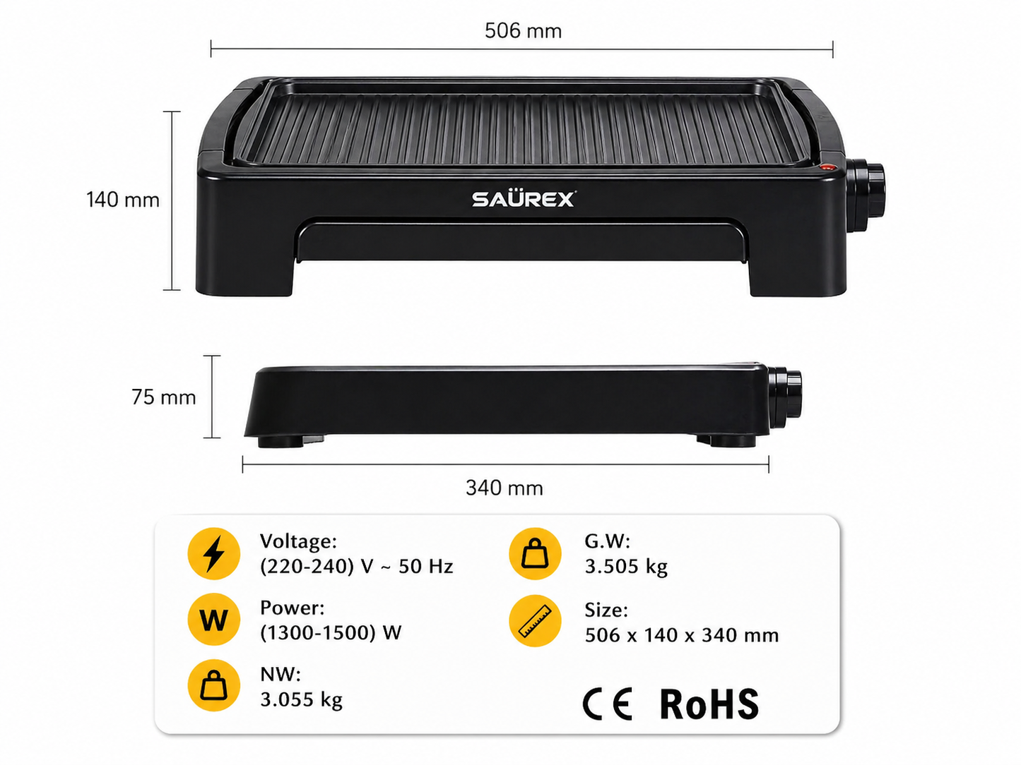 Grill Électrique SAÜREX HP4740 شواية كهربائية