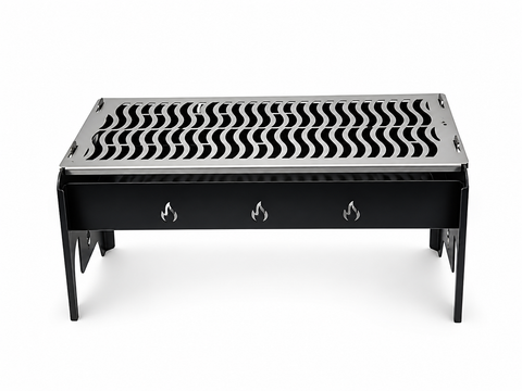 Barbecue Inox Noir Portable Design 48x27 cm شواية