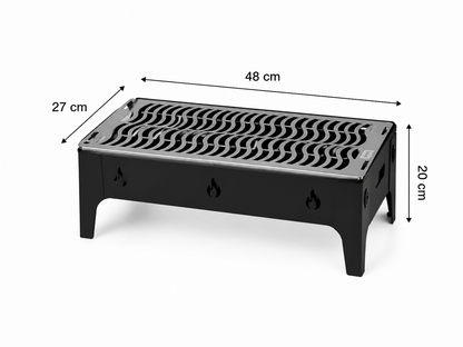 Barbecue Inox Noir Portable Design 48x27 cm شواية