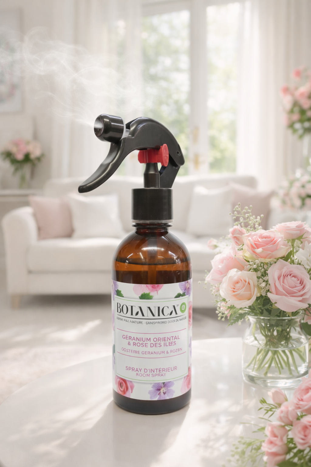 BOTANICA DESODORISANT- Spray d'Intérieur Géranium Oriental & Rose des Îles