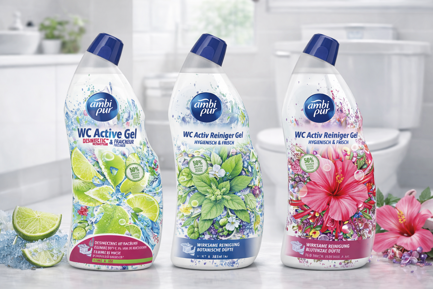 Ambi Pur WC Active Gel – Désinfectant WC & Fraîcheur Intense