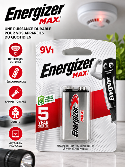 Pile Energizer MAX Alcaline 9V – 1 Pile