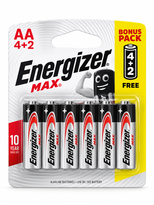 Energizer MAX AA 1,5V – Pack Bonus 4+ 2 Piles Alcalines