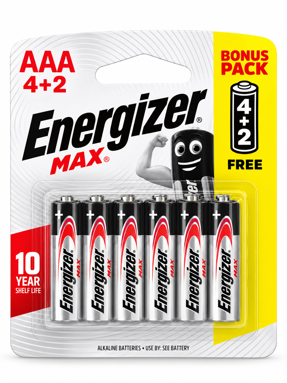 Energizer MAX AAA 1,5V – Pack Bonus 4 + 2 Piles Alcalines