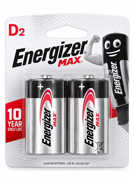 Energizer MAX D 1,5V LR20 – Pack de 2 Piles Alcalines