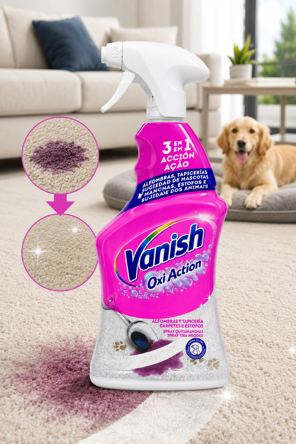 Vanish Oxi Action Spray Détachant Tapis & Canapés
