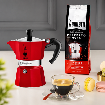 Bialetti Moka Express Cafetière en Aluminium Italienne Rouge