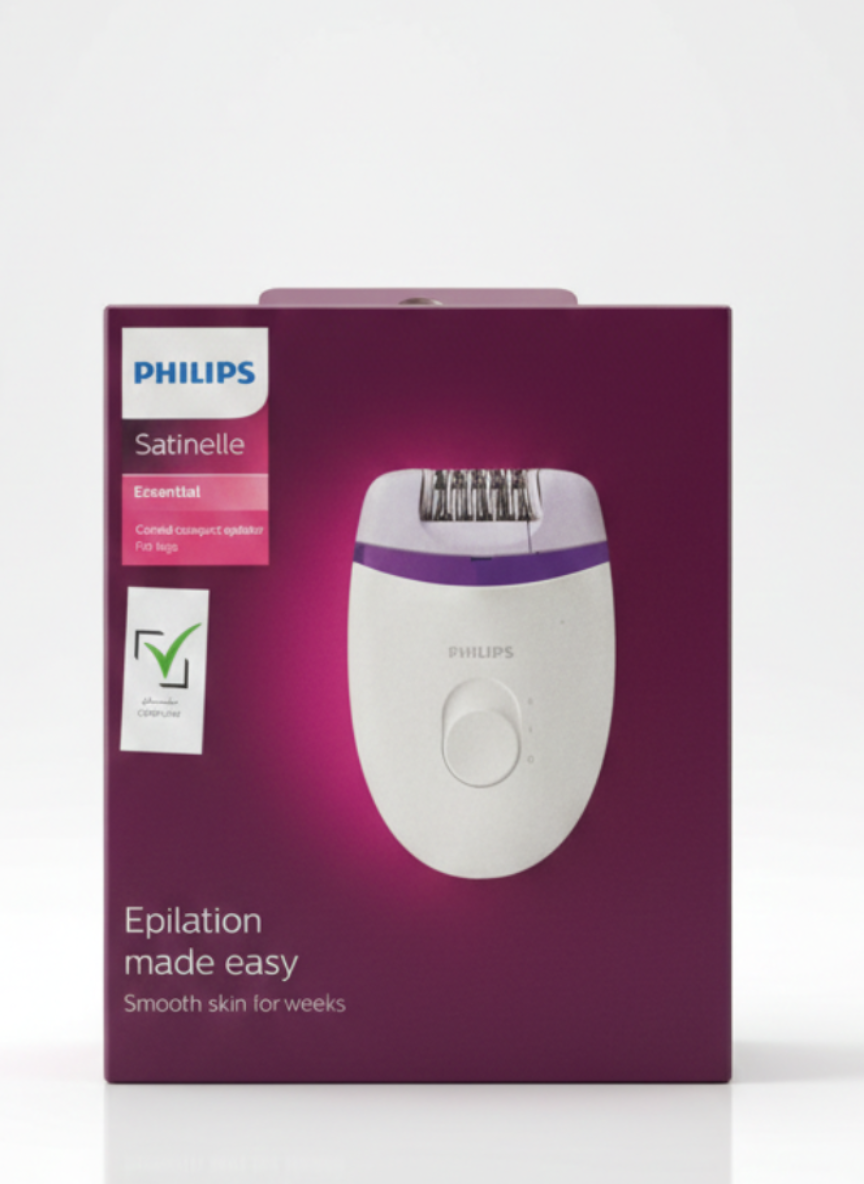 Philips Épilateur compact sur secteur  avec 4 accessoires (Modèle BRE275/00) - Violet