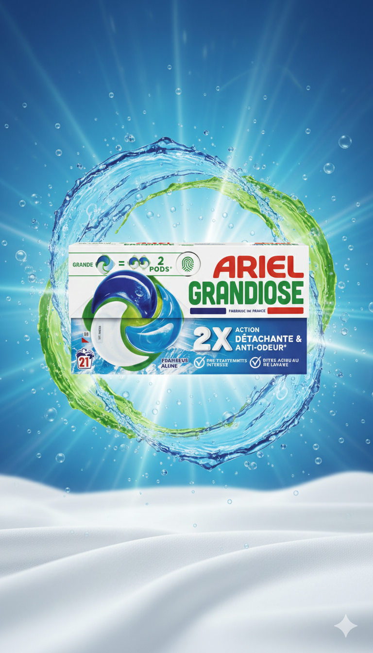 Ariel Grandiose Fraîcheur Alpine – Ecodoses (21 lavages)