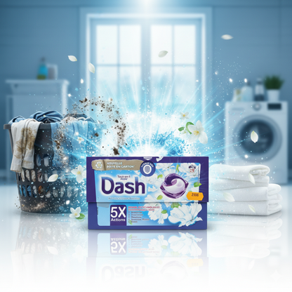 Dash Écodoses Tout-en-1 – Lessive Capsules 5 Actions
