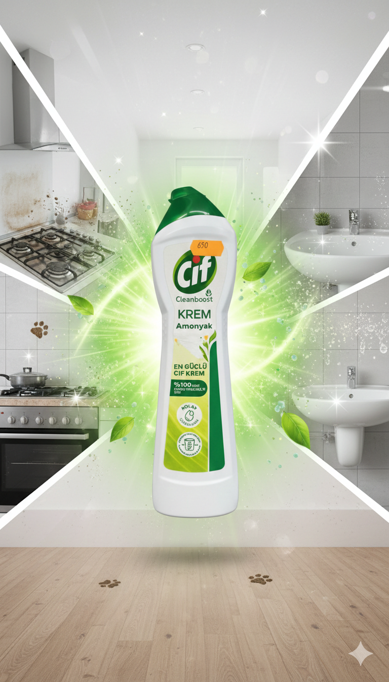 Cif Cleanboost Crème Ammoniaque – Nettoyant Multi-Surfaces