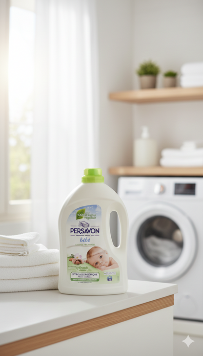 Persavon Bébé – Lessive Hypoallergénique à l’Amande Douce