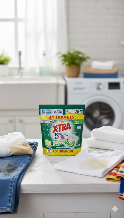 XTRA Total 4+1 Marseille & Aloe Vera – Écodoses (34 Lavages)
