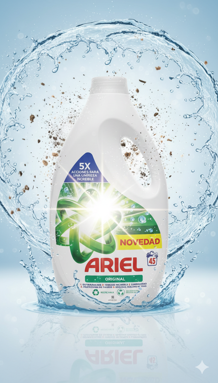 Ariel Original – Lessive liquide puissante (45 lavages)