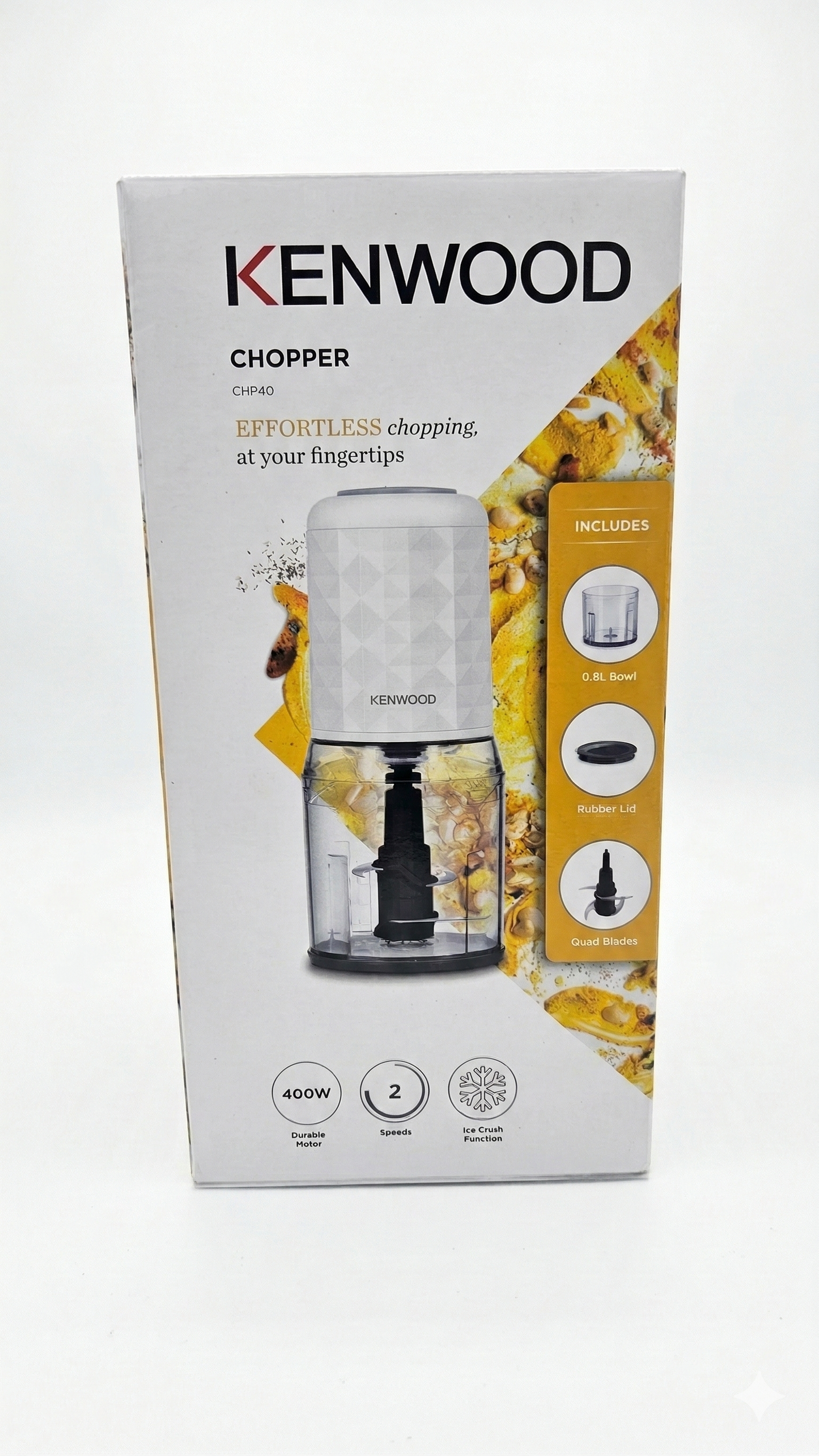 Kenwood CHP40 Mini Hachoir Électrique  – 400W 2 Vitesses - Bol 0.8L