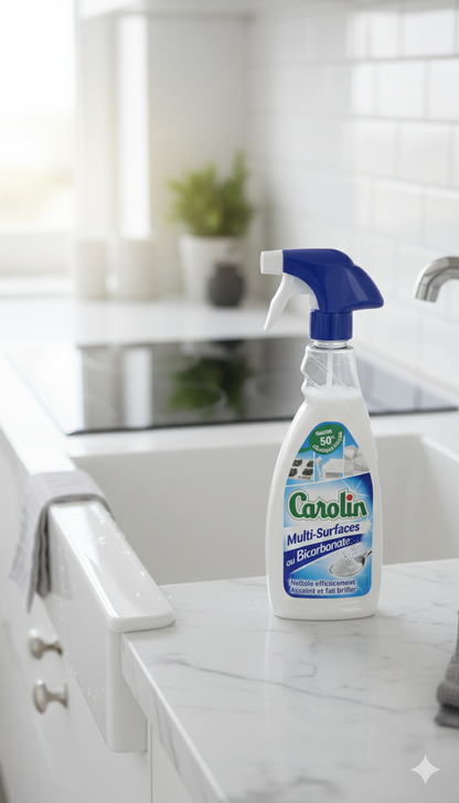 Carolin Multi-Surfaces au Bicarbonate – Nettoyant Brillance & Propreté