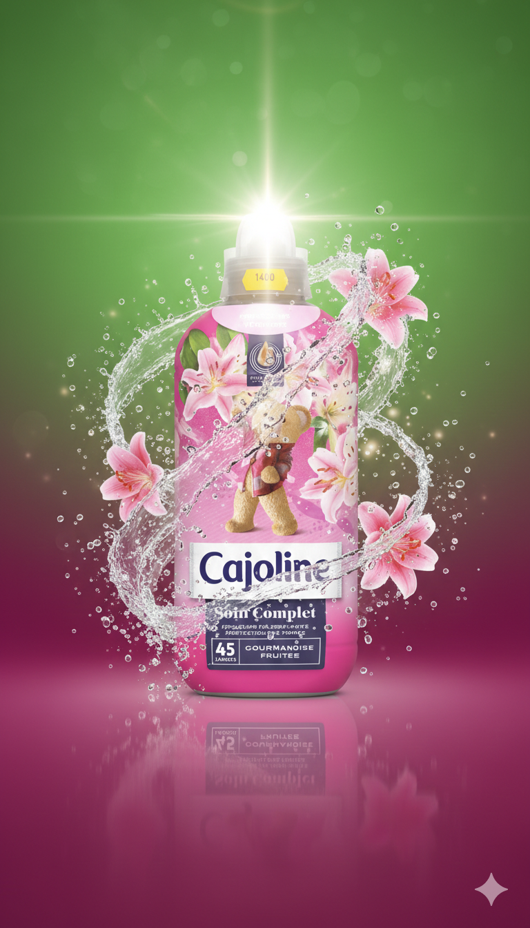 Cajoline Soin Complet Gourmandise Fruitée – Adoucissant Parfumé (45 lavages)