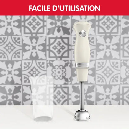 Moulinex Soleil Ivoire, Pied mixeur, 2 vitesses, 2 lames ZELKROM, Ivoire