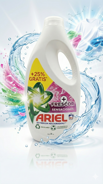 Ariel Lessive Liquide 24+6 lavages (+25% gratuit)