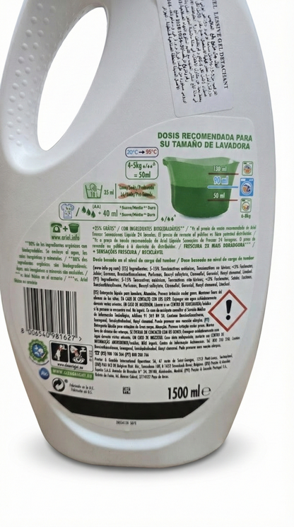 Ariel Lessive Liquide 24+6 lavages (+25% gratuit)