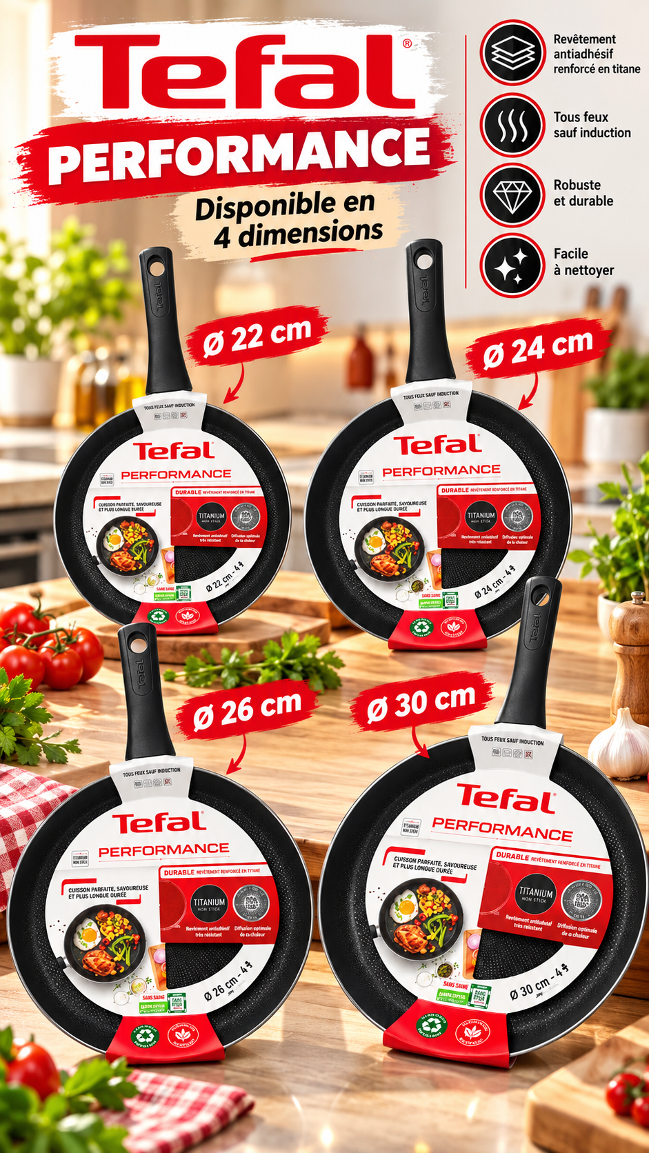 Poêle Tefal Performance Titanium