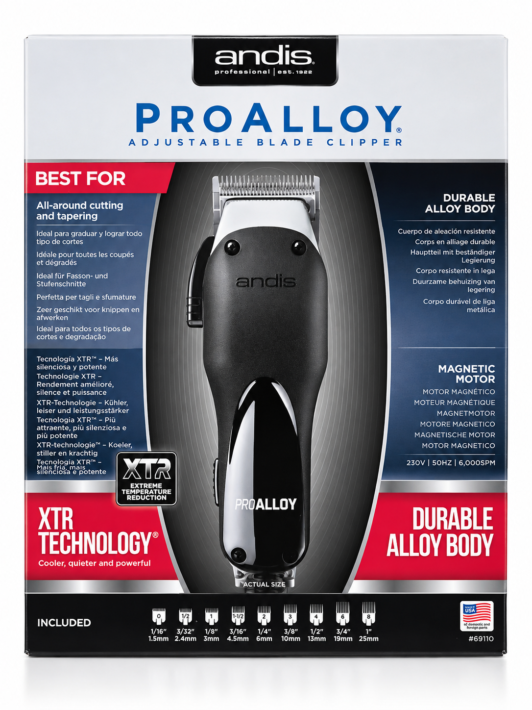 Andis ProAlloy – Tondeuse Professionnelle à Lame Réglable