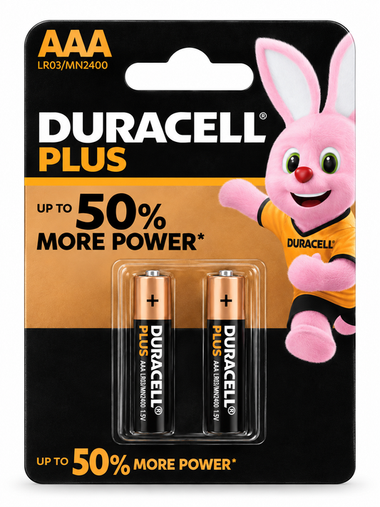 Duracell Plus AAA LR03 – Piles Alcalines 1,5V –2pcs